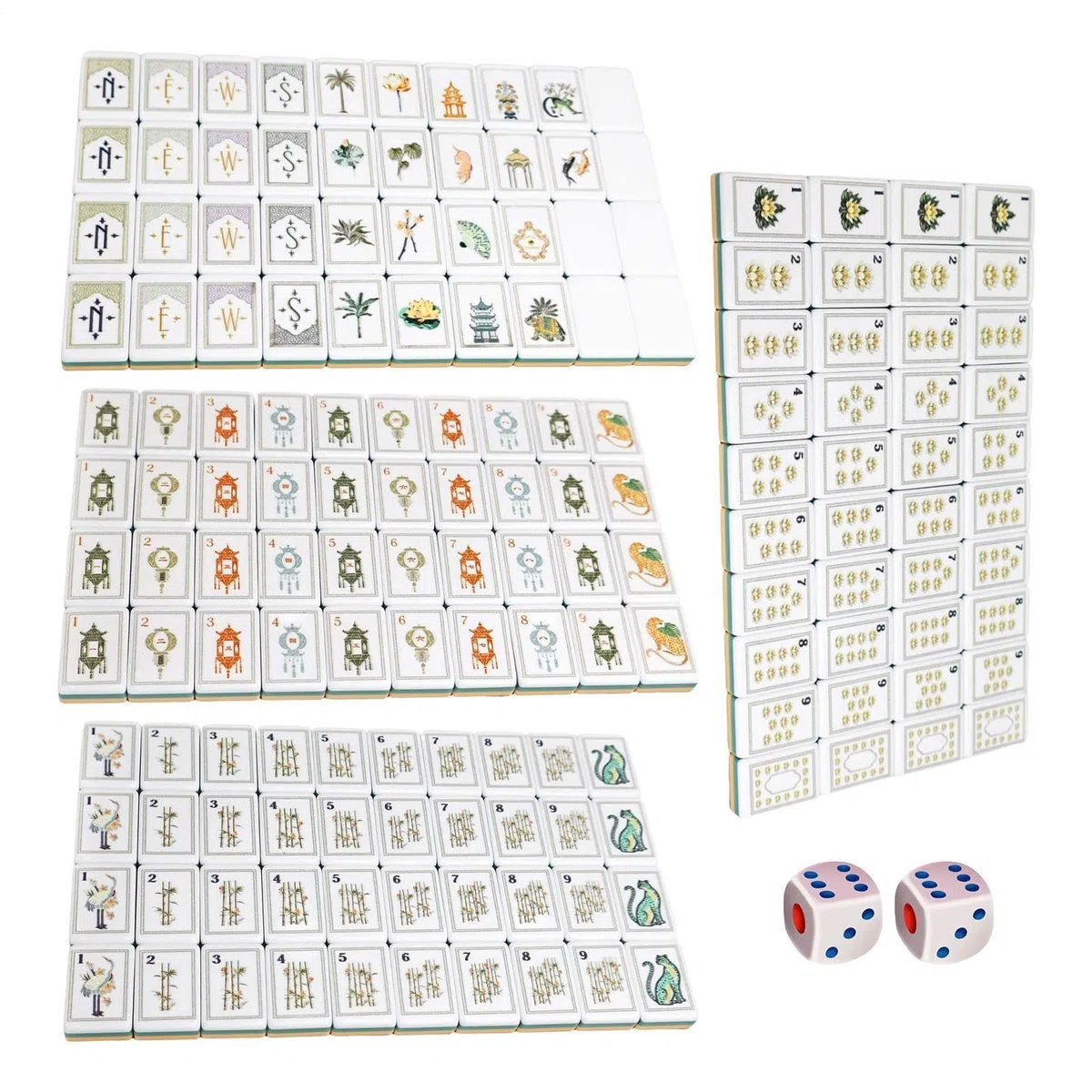 Zestaw Płytek Mahjong 160 Elementów Akrylowy Amerykański Wygrawerowany